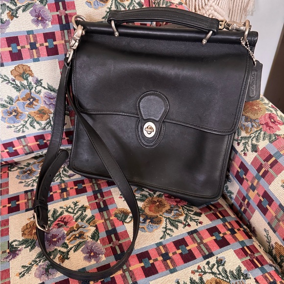 Vintage Coach Black Willis Top Handle Satchel - Picture 2 of 8
